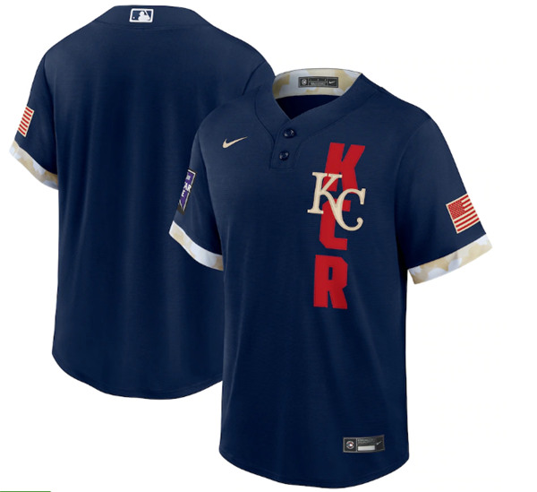 Kansas City Royals Blank 2021 Navy All-Star Cool Base Stitched Jersey