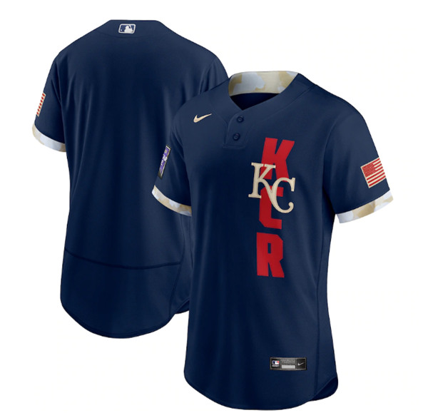 Kansas City Royals Blank 2021 Navy All-Star Flex Base Stitched Jersey