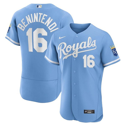 Kansas City Royals #16 Andrew Benintendi Light Blue Flex Base Stitched Jersey