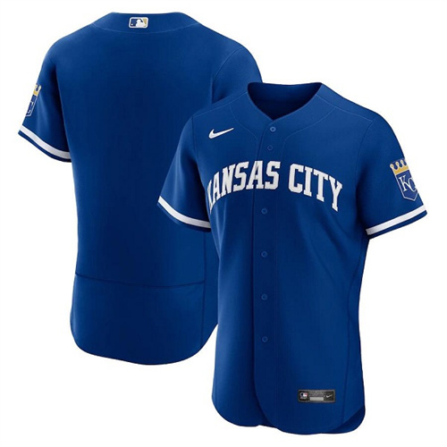 Kansas City Royals Blank Blue Flex Base Stitched Jersey