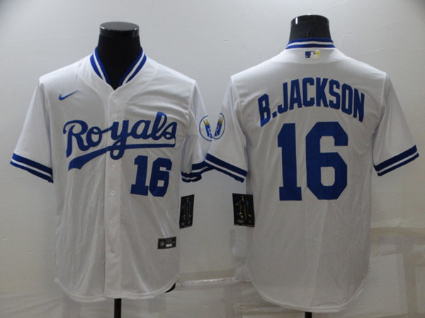Kansas City Royals #16 Bo Jackson White Cool Base Stitched Jersey