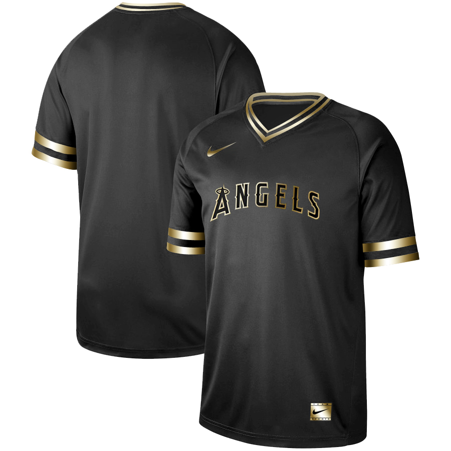 Los Angeles Angels Black Gold Stitched Jersey