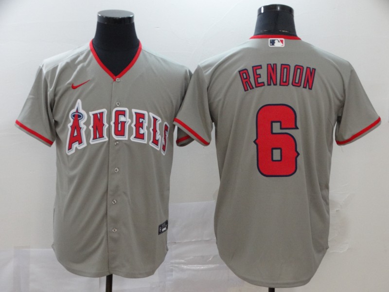 Los Angeles Angels #6 Anthony Rendon 2020 Grey Cool Base Stitched Jersey
