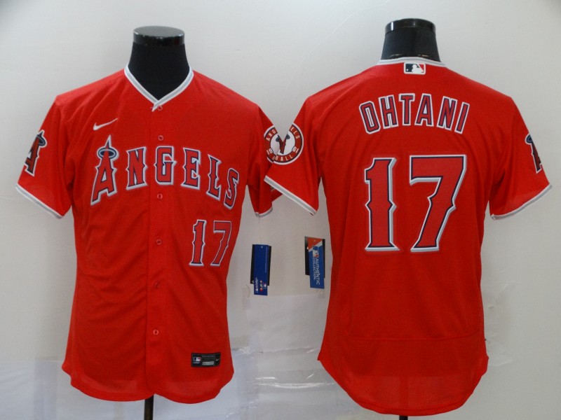 Los Angeles Angels #17 Shohei Ohtani Red Flex Base Stitched Jersey