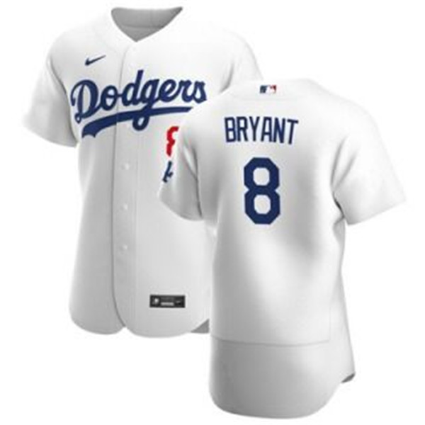 Los Angeles Dodgers #8 Bryant White Flex Base Stitched Jersey