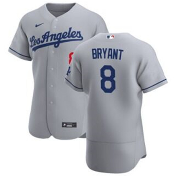Los Angeles Dodgers #8 Bryant Grey Flex Base Stitched Jersey