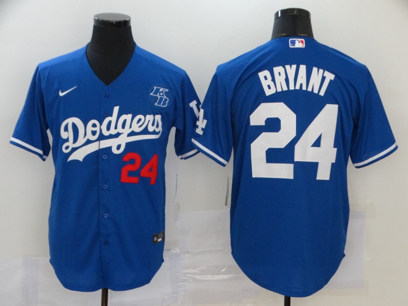 Los Angeles Dodgers #24 Kobe Bryant Blue 2020 KB Patch Cool Base Stitched Jersey