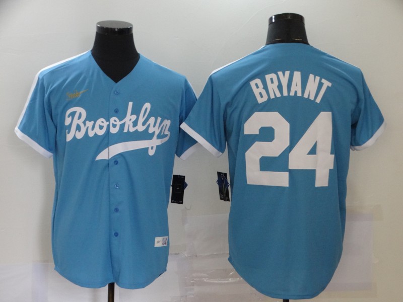 Los Angeles Dodgers Blue #24 Kobe Bryant Throwback Cool Base Stitched Jersey