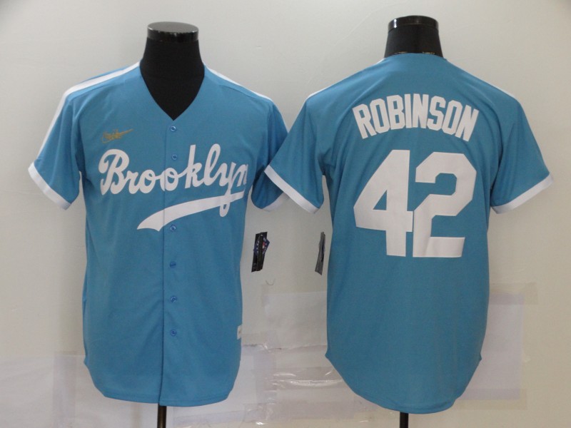 Los Angeles Dodgers Blue #42 Jackie Robinson Throwback Cool Base Stitched Jersey