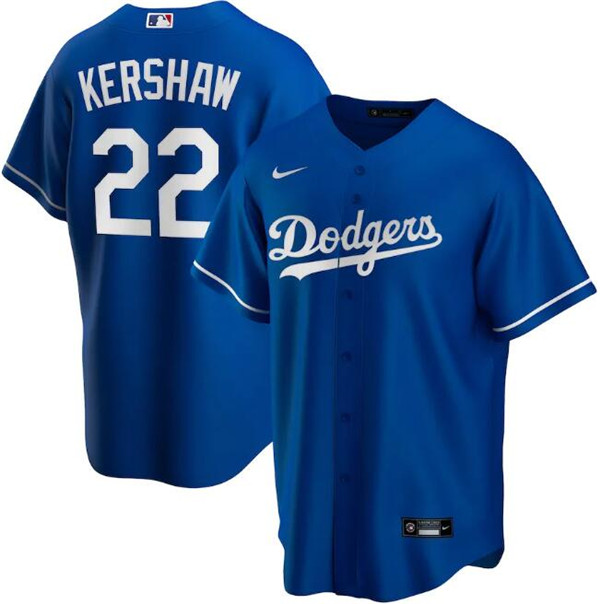 Los Angeles Dodgers Blue #22 Clayton Kershaw Cool Base Stitched Jersey
