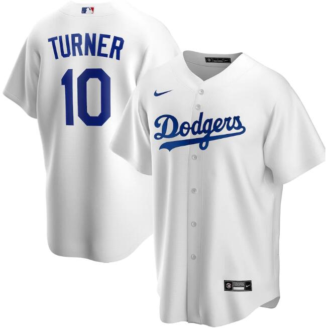 Los Angeles Dodgers White #10 Justin Turner Cool Base Stitched Jersey