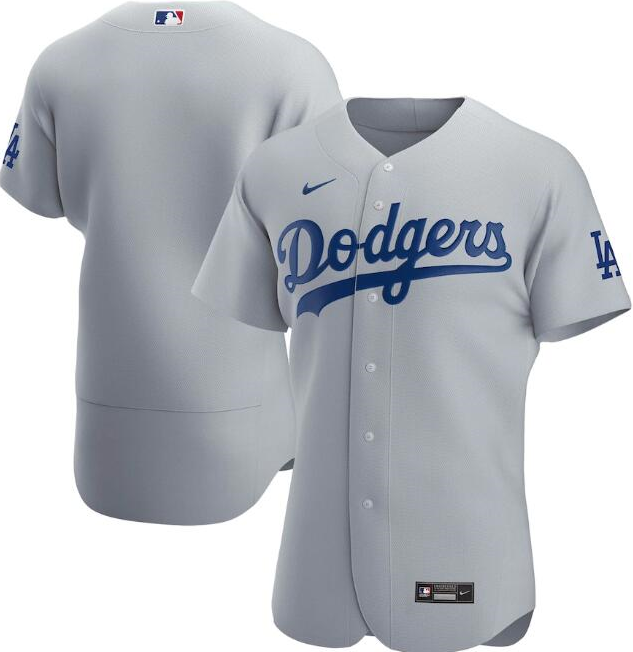 Los Angeles Dodgers Grey Flex Base Stitched Jersey