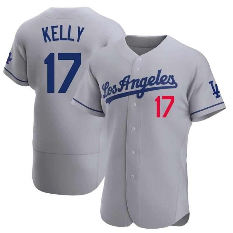 Los Angeles Dodgers Grey #17 Joe Kelly Flex Base Stitched Jersey