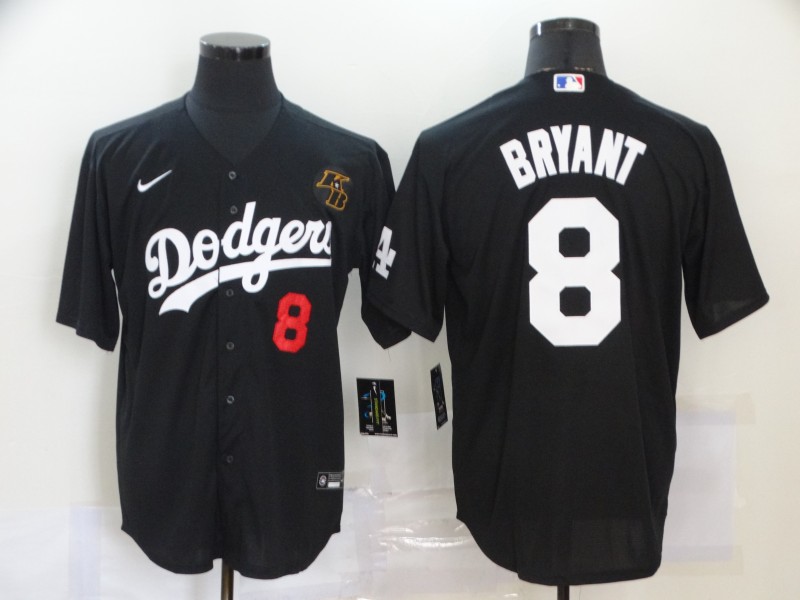 Los Angeles Dodgers Black #8 Kobe Bryant 2020 KB Patch Cool Base Stitched Jersey