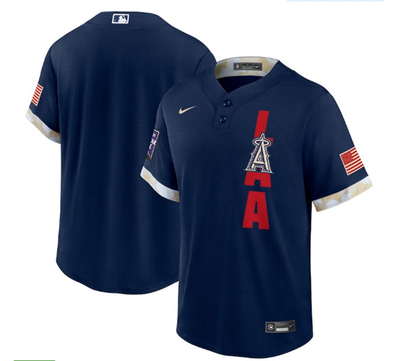 Los Angeles Angels Blank 2021 Navy All-Star Cool Base Stitched Jersey