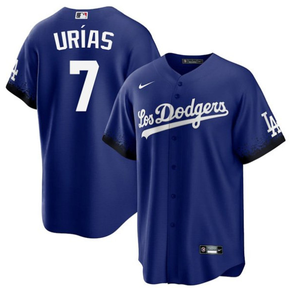 Los Angeles Dodgers #7 Julio Urias 2021 Royal City Connect Cool Base Stitched Baseball Jersey