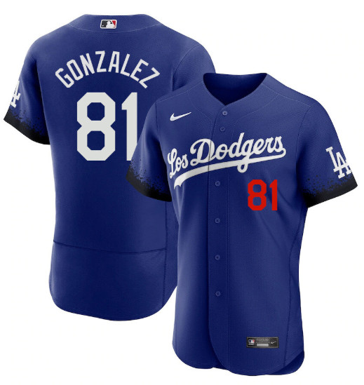 Los Angeles Dodgers #81 Victor Gonzalez 2021 Royal City Connect Flex Base Stitched Baseball Jersey