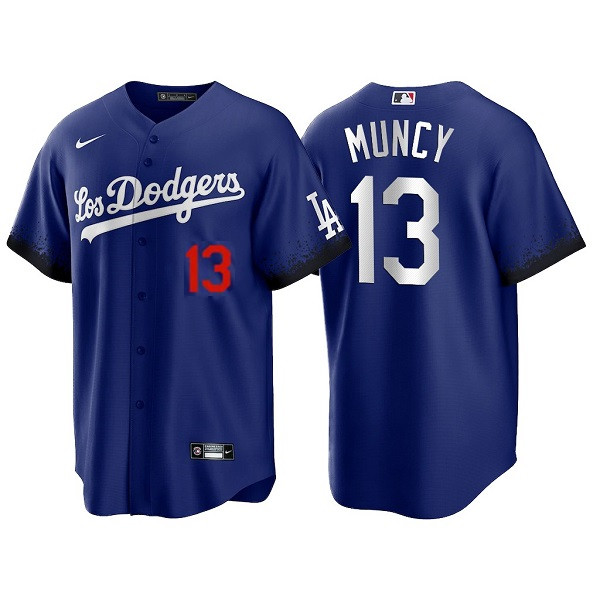 Los Angeles Dodgers #13 Max Muncy 2021 Royal City Connect Cool Base Stitched Baseball Jersey