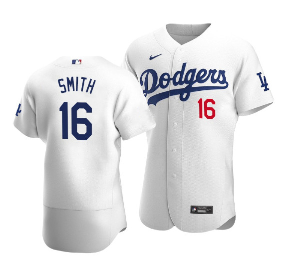 Los Angeles Dodgers #16 Will Smith White Flex Base Sttiched Jersey