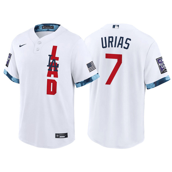 Los Angeles Dodgers #7 Julio Urias 2021 White All-Star Cool Base Stitched Jersey