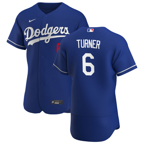 Los Angeles Dodgers #6 Trea Turner Royal Flex Base Stitched Jersey