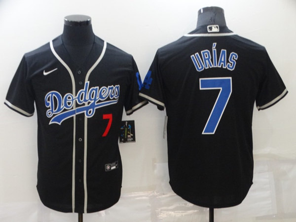 Los Angeles Dodgers #7 Julio Urias Black Cool Base Stitched Baseball Jersey