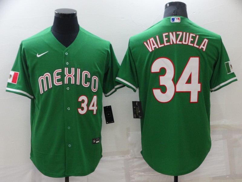 Los Angeles Dodgers #34 Toro Valenzuela Green Mexico Stitched Baseball Jersey