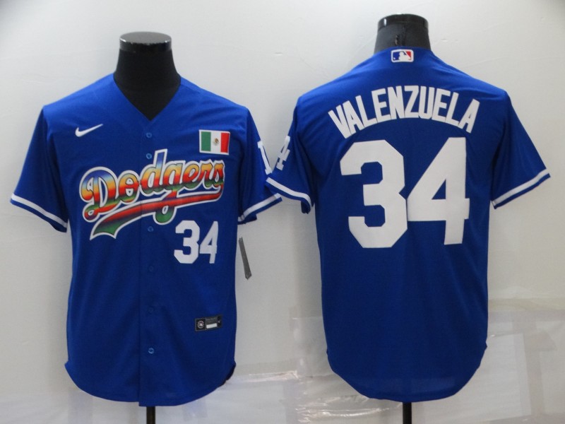 Los Angeles Dodgers #34 Toro Valenzuela Royal Stitched Baseball Jersey