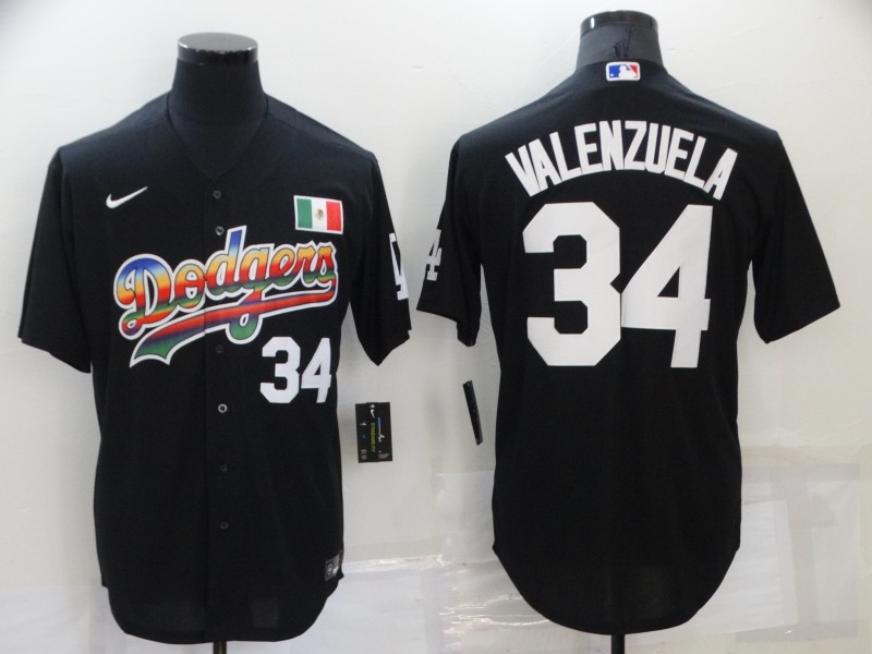 Los Angeles Dodgers #34 Toro Valenzuela Black Stitched Baseball Jersey