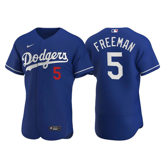 Los Angeles Dodgers #5 Freddie Freeman Royal Flex Base Stitched Jersey