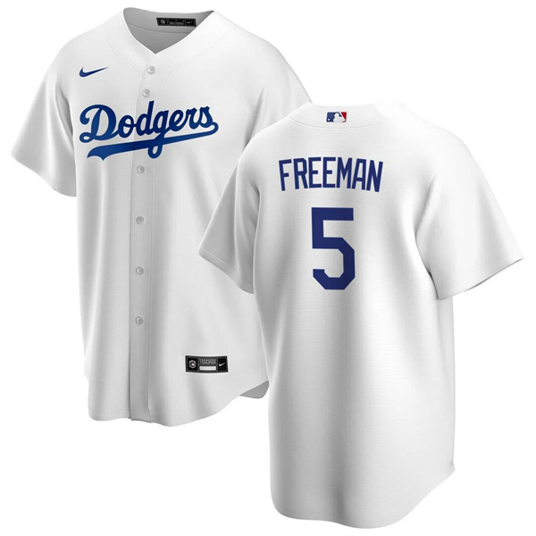 Los Angeles Dodgers #5 Freddie Freeman White Cool Base Stitched Baseball Jersey
