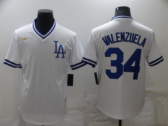 Los Angeles Dodgers #34 Toro Valenzuela White Stitched Baseball Jersey