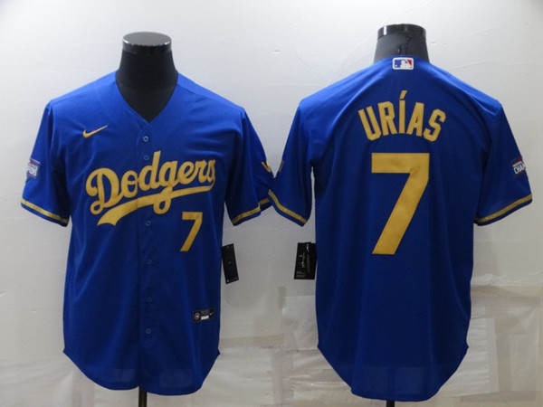 Los Angeles Dodgers #7 Julio Urias Royal Gold Cool Base Stitched Baseball Jersey