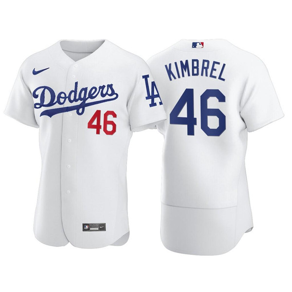 Los Angeles Dodgers #46 Craig Kimbrel White Flex Base Stitched Jersey