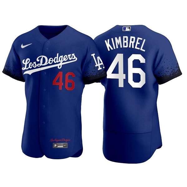 Los Angeles Dodgers #46 Craig Kimbrel Royal City Connect Flex Base Stitched Jersey