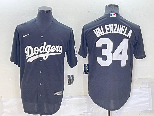 Los Angeles Dodgers #34 Toro Valenzuela Black Cool Base Stitched Baseball Jersey