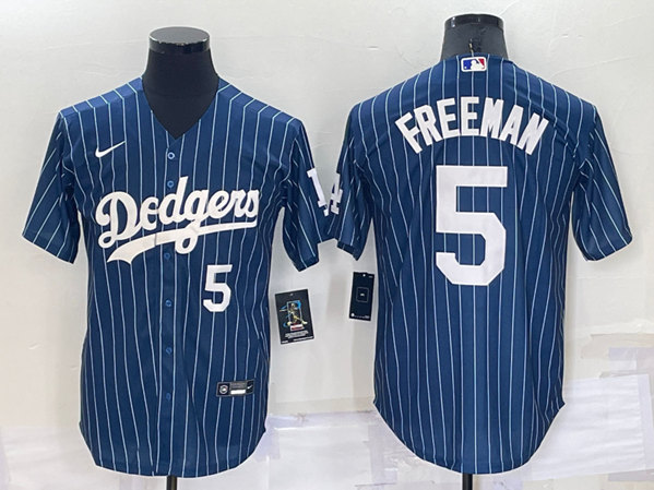 Los Angeles Dodgers #5 Freddie Freeman Navy Cool Base Stitched Jersey
