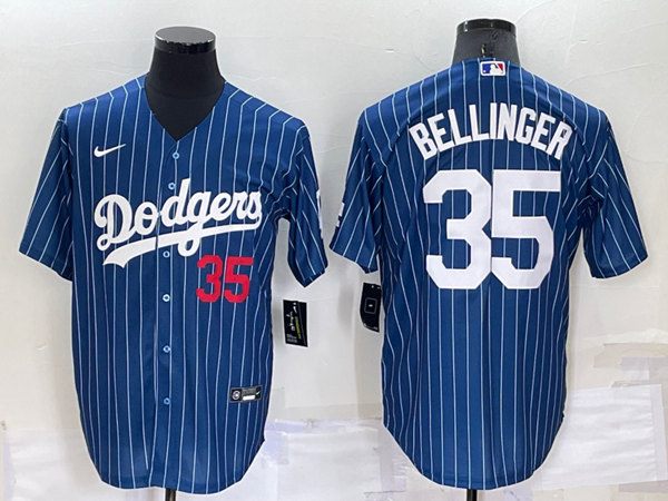 Los Angeles Dodgers #35 Cody Bellinger Navy Cool Base Stitched Baseball Jersey