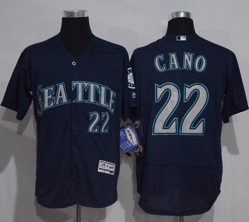 Mariners #22 Robinson Cano Navy Blue Flexbase Authentic Collection Stitched Jersey