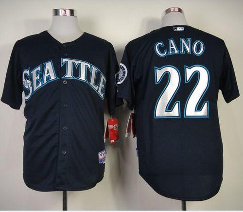 Mariners #22 Robinson Cano Navy Blue Cool Base Stitched Jersey