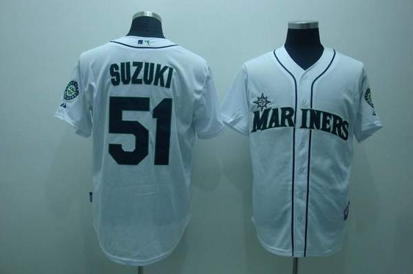Mariners #51 Ichiro Suzuki Stitched White Jersey