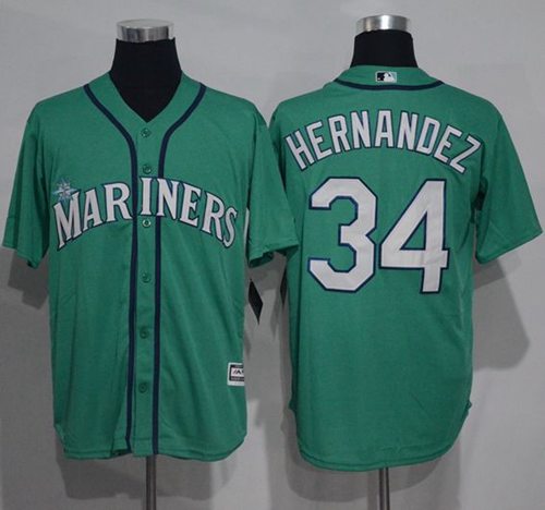 Mariners #34 Felix Hernandez Green New Cool Base Stitched Jersey