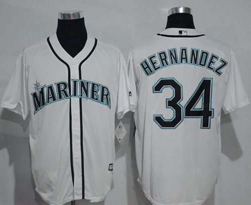 Mariners #34 Felix Hernandez White New Cool Base Stitched Jersey