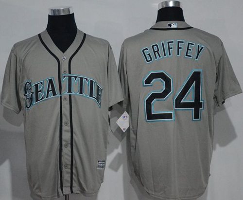 Mariners #24 Ken Griffey Grey New Cool Base Stitched Jersey