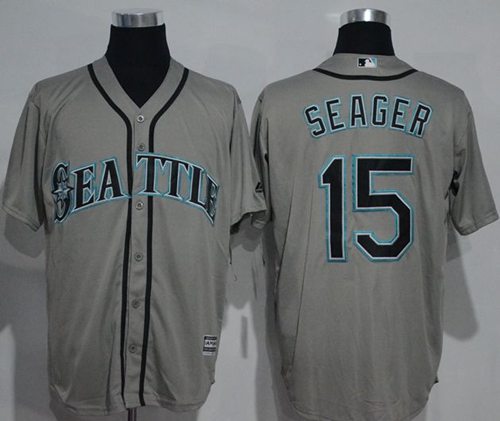 Mariners #15 Kyle Seager Grey New Cool Base Stitched Jersey