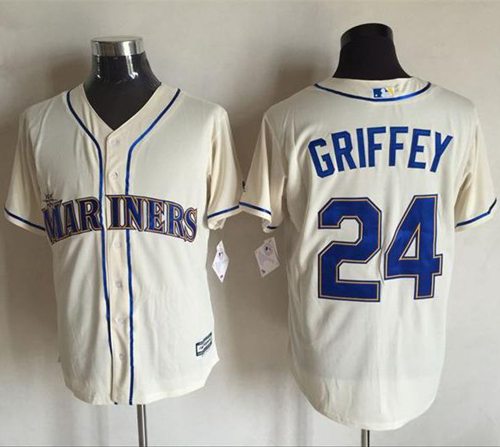 Mariners #24 Ken Griffey Cream New Cool Base Stitched Jersey