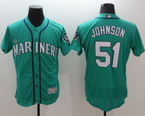 Mariners #51 Randy Johnson Green Flexbase Authentic Collection Stitched Jersey
