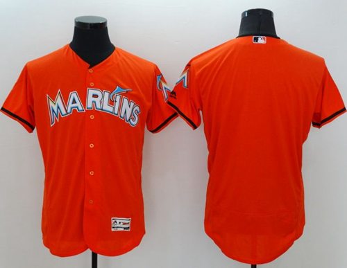 Marlins Blank Orange Flexbase Authentic Collection Stitched Jersey