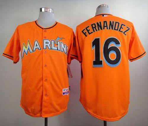 Marlins #16 Jose Fernandez Orange Alternate 1 Stitched Jersey