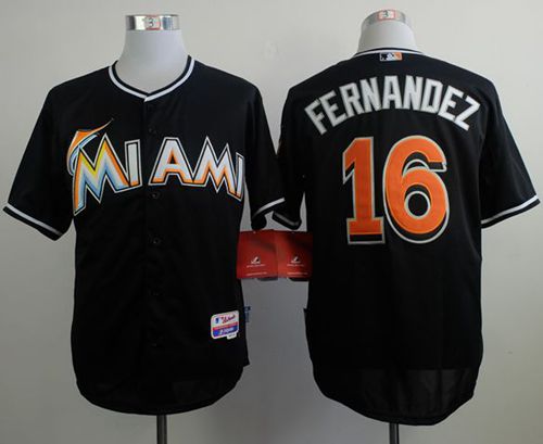 Marlins #16 Jose Fernandez Black Alternate 2 Stitched Jersey